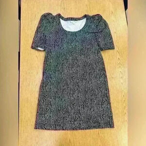 Chico’s Black Knit Dress Puffy Sleeves Size 8